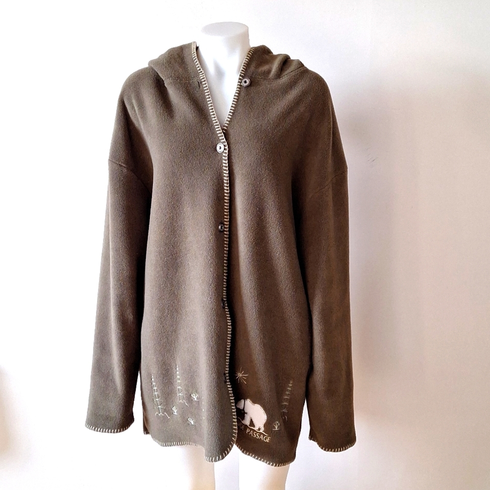 Vintage Embroidered Cozy Fleece Jacket by Attraction